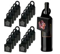 BEIJIALY 25 Pieces Kraft Paper Wine Bottle Box with Window Hanging Foldable Wine Boxes Biscuits Case, Bottle Hanger Favor Box for Holding Candy Cookies(Black)