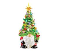 BEIJIALY Gnomes Christmas Decorations, Lighted Up Gnomes Ceramic Christmas Tree with Multicolored Lights, Tabletop Christmas Tree Lights, Collectible Figurines for Christmas Decor