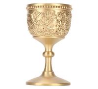 BEIJIALY Wine Goblet, Gold Chalice Cup, Retro Embossed Style Thickened Brass Wine Cup, Luxurious Elegant Luster Pimp Cup for Party Banquet Wedding