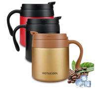BEIJIE Coffee Mug, Stainless Steel Insulated Coffee Cup 350ml/12oz, Small Double Walled Vacuum Insulation Travel Mug for Hot & Cold Drinks, Portable Thermal Mug for Car Office Outdoor, Gold