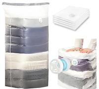 beijieaiguo Vacuum Bags for Clothes, Pack of 4, 80 x 100 x 38 cm, Extra Large Vacuum Bags for Clothing, Reusable Jumbo Vacuum Bags for Duvets, Vacuum Bags for Clothes, Save 80% Space