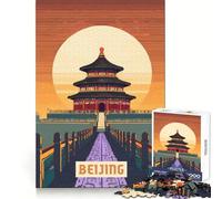 Beijing 1000 Piece Jigsaw Puzzles for Adults Jigsaw Critical Think Mindful Escape Firm Fit Ideal Xmas Gift (50x75cm)