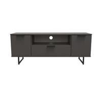 Beijing 2 Door 1 Drawer Wide Tv Unit In Graphite (Ready Assembled)