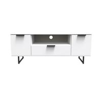 Beijing 2 Door 1 Drawer Wide Tv Unit In White Matt (Ready Assembled)
