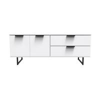 Beijing 2 Door 2 Drawer Sideboard In White Matt (Ready Assembled)
