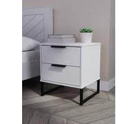 Beijing 2 Drawer Compact Bedside Cabinet In Grey Ash (Ready Assembled)