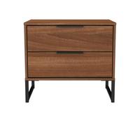 Beijing 2 Drawer Midi Bedside Cabinet In Noche Walnut (Ready Assembled)