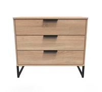 Beijing 3 Drawer Chest Of Drawers In Bardolino Oak (Ready Assembled)