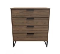 Beijing 4 Drawer Chest Of Drawers In Carini Walnut (Ready Assembled)