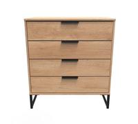 Beijing 4 Drawer Chest Of Drawers In Nebraska Oak (Ready Assembled)