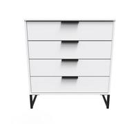 Beijing 4 Drawer Chest Of Drawers In White Matt (Ready Assembled)