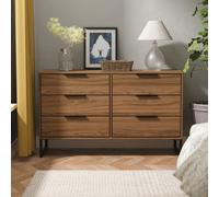 Beijing 6 Drawer Midi Chest Of Drawers In Carini Walnut (Ready Assembled)