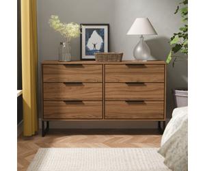 Beijing 6 Drawer Midi Chest Of Drawers In Carini Walnut (Ready Assembled)