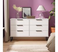 Beijing 6 Drawer Midi Chest Of Drawers In White Matt (Ready Assembled)
