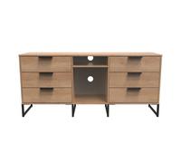 Beijing 6 Drawer Wide Sideboard In Nebraska Oak (Ready Assembled)