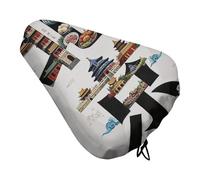 Beijing China Bike Seat Cover Waterproof Oxford Fabric, Universal Adjustable Bicycle Saddle Cover with Drawstring Easy Install Protective Rain Dust Covers for Women Men
