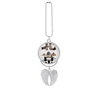 Beijing China Car Hanging Pendant, Zinc Alloy Rearview Mirror Charms - Relieve Visual Fatigue, Vintage Keychain Pendant, Lucky Car Interior Hanging Decoration, Silver-Style