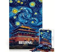 Beijing China Starry Night Art Jigsaw 1000 Pieces for Teenagers Thinking Skill Leisure Pleasure Neat Edges Winter Gift (50x75cm)