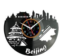 Beijing China Wall Clock Decorative Modern Vinyl Plate Stylish Clock For Lover Travel Culture And Architecture Asia Original Gift W2038