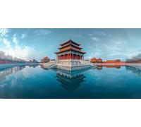 Beijing Diamond Art Kits Adults Forbidden City Diamond Painting Cross Stitch Kits for Adults 24 x 12 in, Crystal Art Canvas for Painting, Rhinestones Embroidery Wall Pictures Crafts, Gifts ZSHD-7202