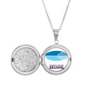 Beijing National Theatre Urban Tourism China Locket Necklace Hold Picture Jewelry Birthday Gift