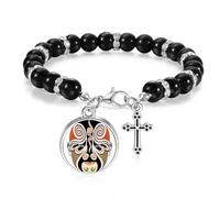 Beijing Opera Peking China Head Beaded Bracelet Boho Jewelry