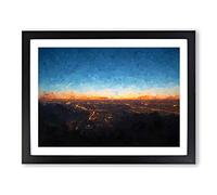 Beijing Skyline In China In Abstract Modern Art Framed Print | A4 Black Framed Wall Art | Ready to Hang | Abstract Cityscape Picture | Living Room Bedroom Lounge Office