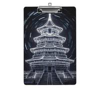 Beijing Tiantan Clipboard, A4 Acrylic Clipboards with Hanging Hook, Ultra Lightweight & Shatterproof Writing Board for Office, Nurses, 8.5" X 12.5"
