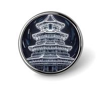 Beijing Tiantan Round Badge for Men Women, Durable & Stylish Lapel Pins, Lightweight Metal Badges for Shirts, Jackets, Hats