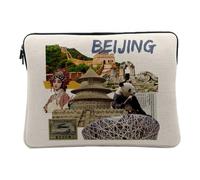 Beijing Vintage Collage Beijing China Travel Postcard Case for Computer and Tablet - 10 Inches - Printed in France