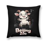 Beijing Zoon And Cute Goat Plush Pillowcases Soft Throw Pillow Covers Body Cushion Protective Case for Sofa Car Home Decor 22 "x22 "