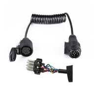 BEIJISTAR 1.6M 8 Core Trailer Extension Lead with 13 Pin Plug and Socket, 12V Extension Lead Cable, Trailer Spiral Cable with Male and Female Plug, for Caravan Truck RV