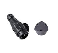 BEIJISTAR 13 Pin Trailer Plug with Cover, 12V Waterproof, European Standard, Plastic, Universal Fit