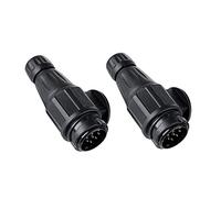 BEIJISTAR 2 Pieces 13 Pin Trailer Plug, 12V Waterproof 13 Pin Trailer Plug Connector, for Truck RV Cars Boat Caravan