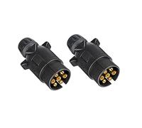 BEIJISTAR 2 Pieces 7 Pin Trailer Plug, 12V Waterproof 7 Pin Trailer Plug Connector, for Truck RV Cars Boat Caravan (Screw End)
