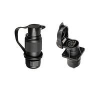 BEIJISTAR 3 Pin Trailer Plug & Socket, 3 Pin Tractor Plug, 12V Waterproof Trailer Plug Socket Connector, for Truck Cars Boat Caravan Tractor (4 Mount Points)