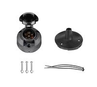 BEIJISTAR 7 Pin Trailer Socket with Rubber Gasket, 12V Waterproof 7 Pin Trailer Socket Connector, for Truck RV Cars Boat Caravan
