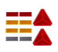 BEIJISTAR Trailer Reflectors Kit, 2 x Red Triangle Self Adhesive Reflectors, 2 x Red 4 x Yellow 2 x White Rectangular Self Adhesive Reflectors, Reflectors for Gate Post Fence Trailer Truck RV Caravan