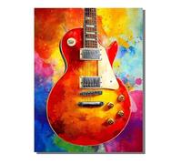 BEIJUYHU Music Diamond Painting Set, 5D DIY Guitar Diamond Art Set for Adults, Full Drill Square Crystal Rhinestone Embroidery Cross Stitch Painting, for Home Wall Decoration Gift 24x32 inch BJHF698