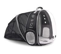 BEIKOTT Back Expandable Cat Backpack, Pet Dog Backpack Carrier for Small Cats Dogs and Birds, Transparent Space Capsule Backpack for Travel/Hiking/Outdoor