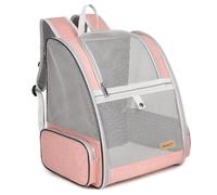 BEIKOTT Cat Carrier Backpack, Dog Backpack, Ventilate Pet Cats Puppy Dogs Birds Bunny Backpack for Travel Indoor Outdoor Use(Pink)