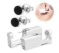 BeiLaiSun 2 Pack Disposable Ear Piercing Gun Kit Self Use Ear Piercer at Home Piercing Ear Gun with 6mm Black Earring Stud（600#）