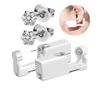 BeiLaiSun 2 Pack Disposable Ear Piercing Gun Safe Home Use Ear Piercing Kit Self Use Ear Piercer at Home with 5mm Earring Stud（253#）