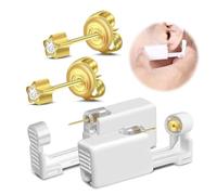 BeiLaiSun 2 Set Single Use Ear Piercing Gun Safe Home Use Ear Piercing Kit Self Use Ear Piercing Tool with Aseptic 4mm Star Ear Stud（242#）