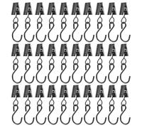Beilala 30pcs Metal Curtain Clips with S Hooks Black for Hanging Shower Drapes, Café Curtain, Party Lights, Outdoor Wire, Photos, Backdrop, Jewelry, Home Decoration, Art Craft Display