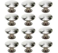 Beilala Cabinet Knobs Silver, 12 Pack Rustic Round Metal Dresser Pulls Furniture Handles with Screws for Chest of Drawers Kitchen Cupboard Wardrobe Door, 30x21mm