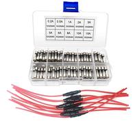 BeiLan 10pcs 5x20mm AGC Inline Fuse Holder + 100pcs 5x20mm Fast-blow Glass Fuses Quick Blow Car Glass Tube Fuses Assorted Kit (0.2A 0.5A 1A 2A 3A 5A 6A 8A 10A 15A)