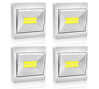 BeiLan 4 Pack Night Light Wall Switch,Battery Operated,COB LED Cordless Lights Switch for Cabinet, Wardrobe, Shelf, Closet,Cupboard,Kitchen & Children's Bedroom