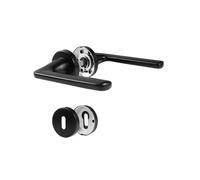 BEILEIOU Door Handles, Interior Doors, Door Handle Set, Stainless Steel, Modern, Door Handle for Front Door and Interior Doors, Door Fitting, BB Deadlock, Black, Ideal for Your Home or Office (1