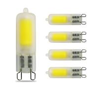 Beilf Frosted Glass COB G9 ，Cool White 6000K Daylight, 2.5W Capsule Bulbs, 270 Lumen, Non Dimmable 360 Degree, Replacement 20W/25W/28W Halogen Bulbs, 5 Pack